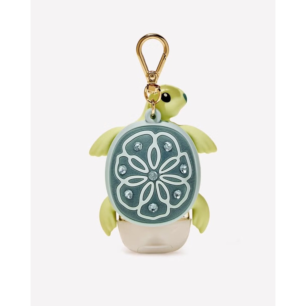 NEW Bath & Body Works Sea Turtle PocketBac Holder Rhinestone Teal Green